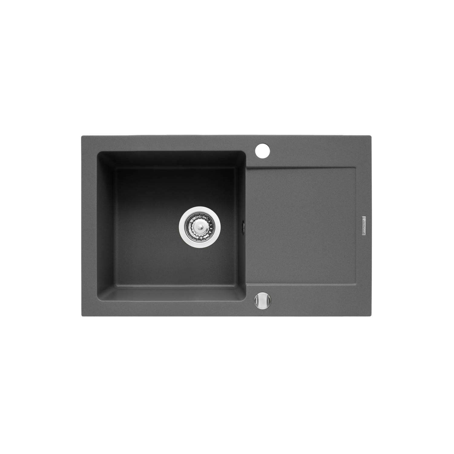 E-shop Pyramis Granitový drez s odkvapkávačom Mido 1B 1D, iron grey, 79 x 50 cm