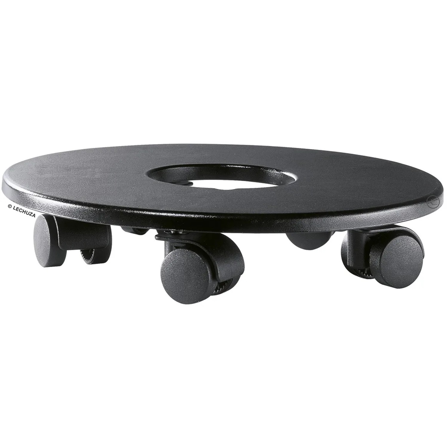 E-shop Lechuza Podstavec pod kvetináč s kolieskami Classico 43, čierna, pr. 26 cm