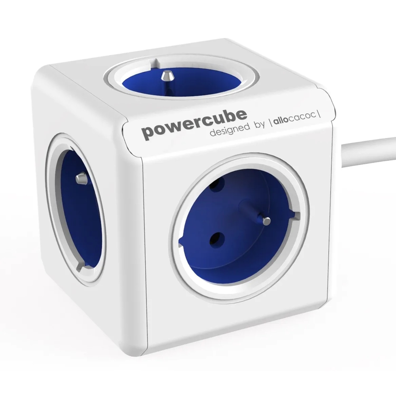 E-shop allocacoc Rozbočovacia kocka PowerCube Extended, 5 zásuviek + kábel 1,5 m, modrá