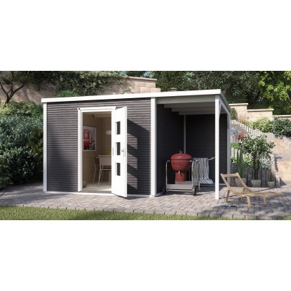 Weka Drevený záhradný domček WekaLine 413 A veľ. 2, antracitová, 450 x 300 cm