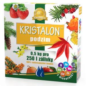 Kristalon Jesenné trávnikové hnojivo: Špeciálne hnojivo pre trávniky na jeseň, s dôležitými živinami.