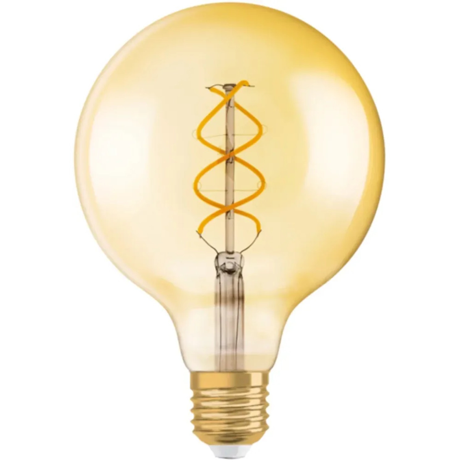 E-shop OSRAM LED žiarovka 1906 Globe 28, E27, 4 W, 300 lm, 2000 K, jantárová
