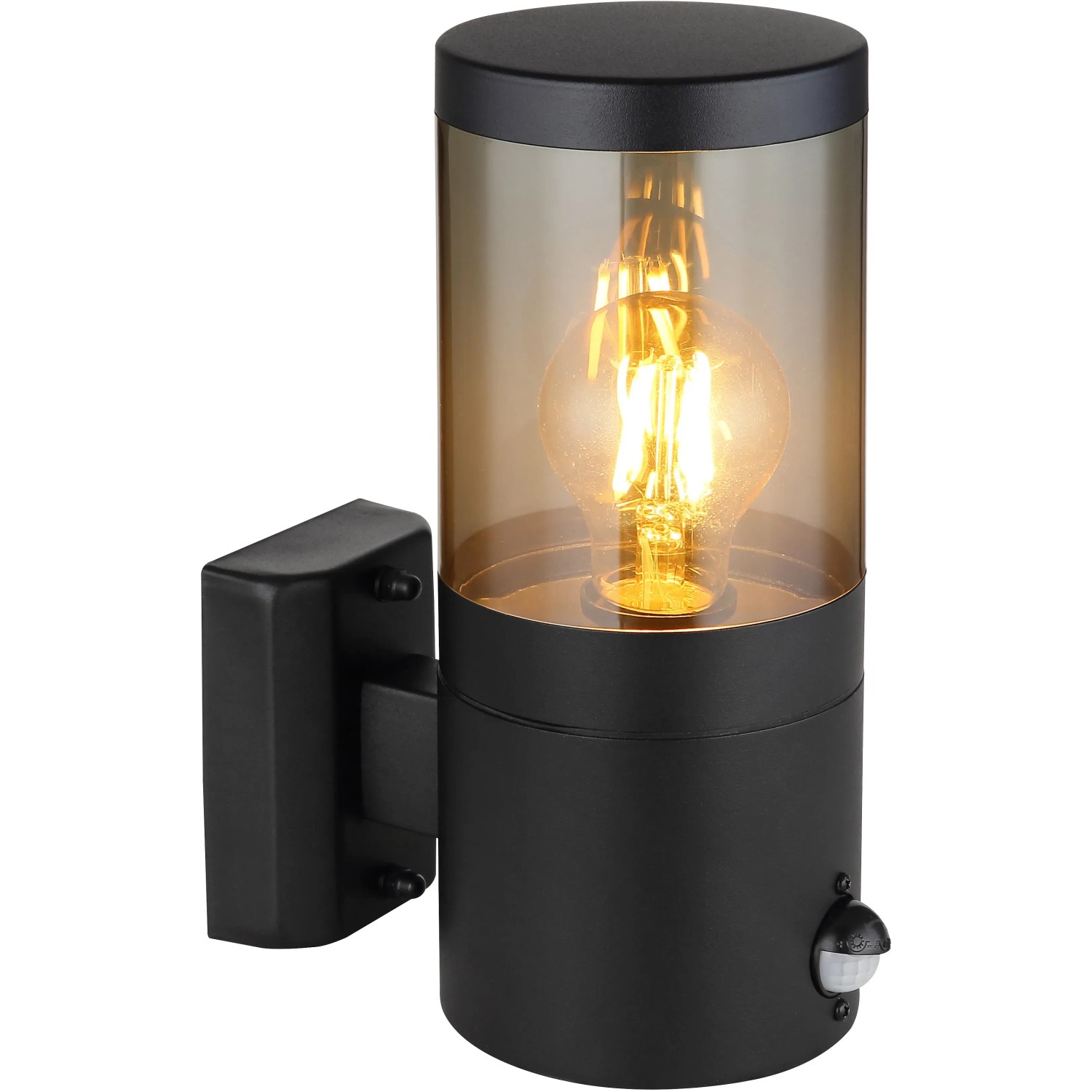 E-shop GLOBO Vonkajšie svietidlo XELOO čierna/dymová E27 60 W 102 x 245 x 170mm detekt.