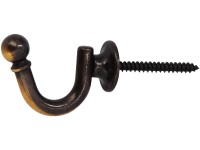 Siro Ozdobný háčik 584 farba antickej mosadze so závitom 31 mm x 20 mm x 44 mm