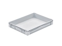Surplus Systems Eurobox s plnou stenou Maxi sivý 80 x 60 x 12 cm, 49 l
