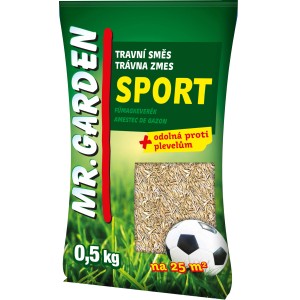 Balenie trávneho semena Sport od Mr. Garden, 0,5 kg pre 25 m² plochy.