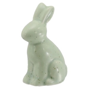 Mätovo zelený porcelánový veľkonočný zajačik, 5,7 cm, na veľkonočné dekorácie.
