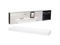 Nástenná polica MDF s LED osvetlením, biela, 60 x 12,5 x 4 cm