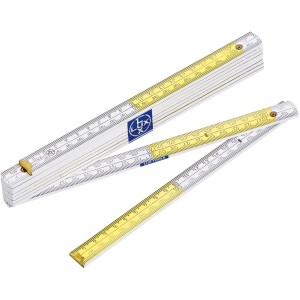 LUX Comfort 2 m skladací drevený meter, žlto-biely, z bukového dreva pre presné meranie.