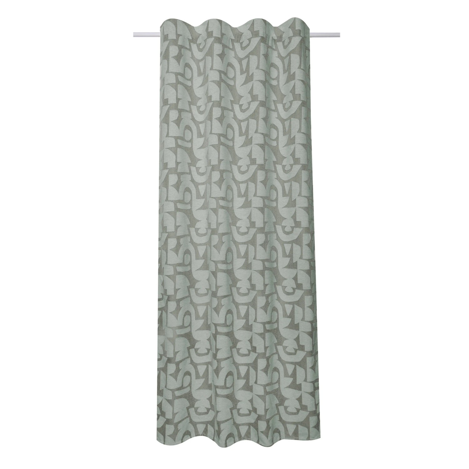 E-shop Sehlbach Záves so skrytými pútkami, grafický, zelený, 175 x 135 cm