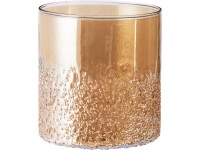 Koopman Svietnik na čajovú sviečku sklenený zlatý 12,5 x 14 cm