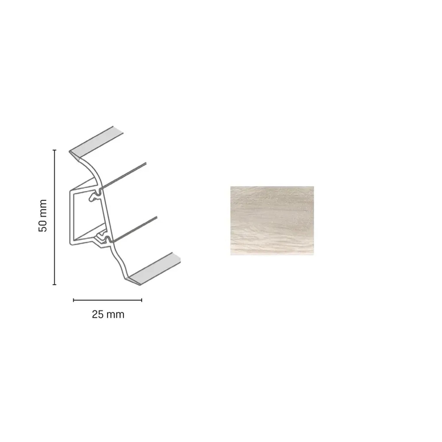 E-shop Döllken Profiles Lišta SLK 50 2157 jaseň štokholm 50 x 25 x 2500 mm