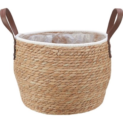 Košík na rastliny z trávy a bavlny 22 x 20 cm