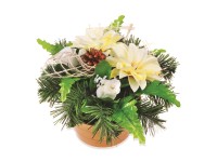 Jesenná dušičková dekorácia ruže a dálie, 36 x 32 cm Jesenná dušičková dekorácia ruže a dálie, 36 x 32 cm