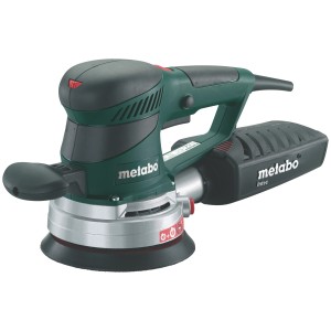Excentrická brúska Metabo SXE 450 TurboTec, zelená brúska s odsávaním prachu.