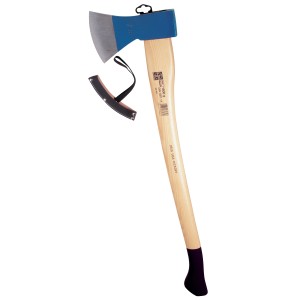 LUX Rýnska drevorubačská sekera Comfort, 80 cm, 1,6 kg s poriskom z hickory a ochranou ostria.