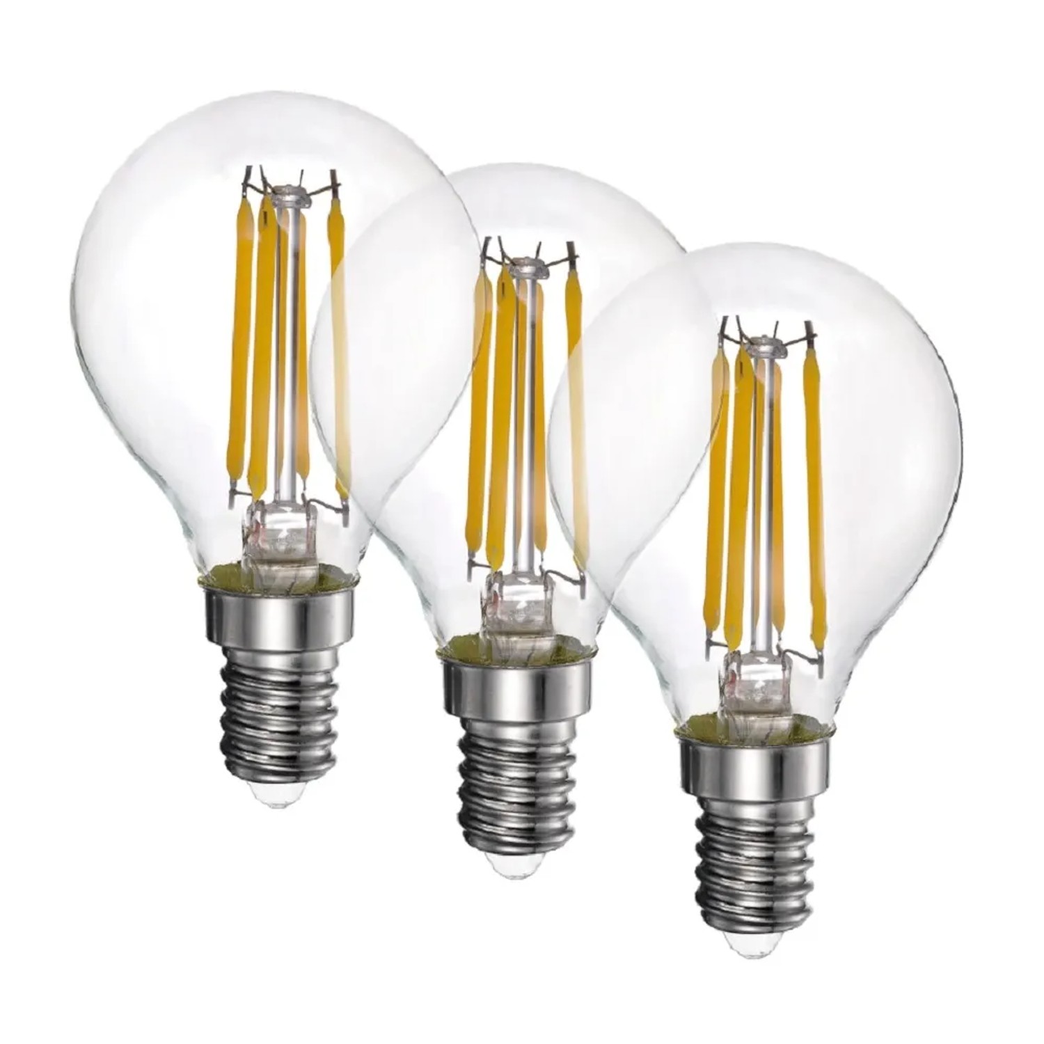 E-shop EURO-LUX LED žiarovka Filament E14, 4 W, 470 lm, 2700 K, pr. 45 x 75 mm, 3 ks