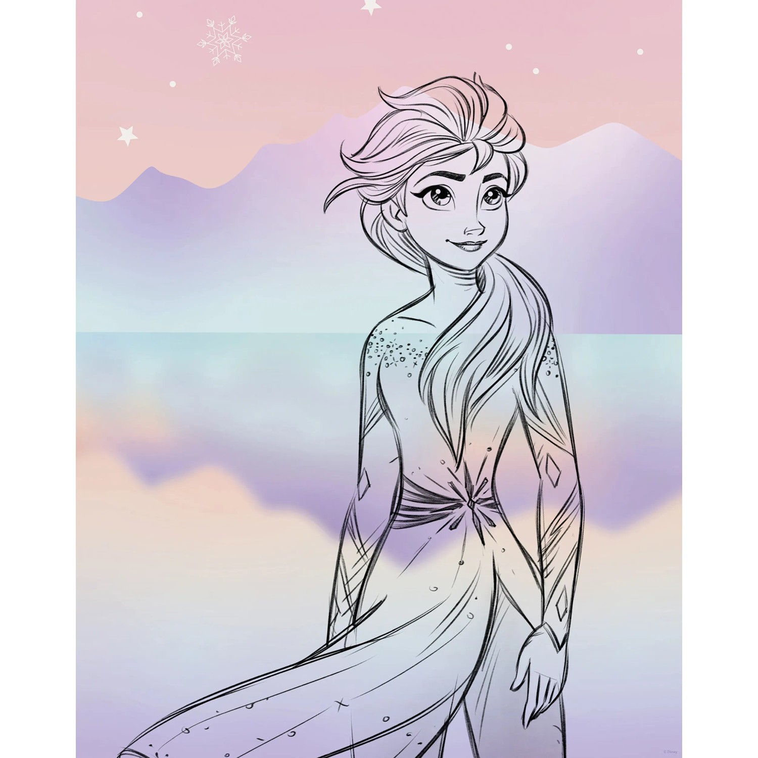 E-shop Komar Plagát Disney Frozen Pastell Lights 40 x 50 cm