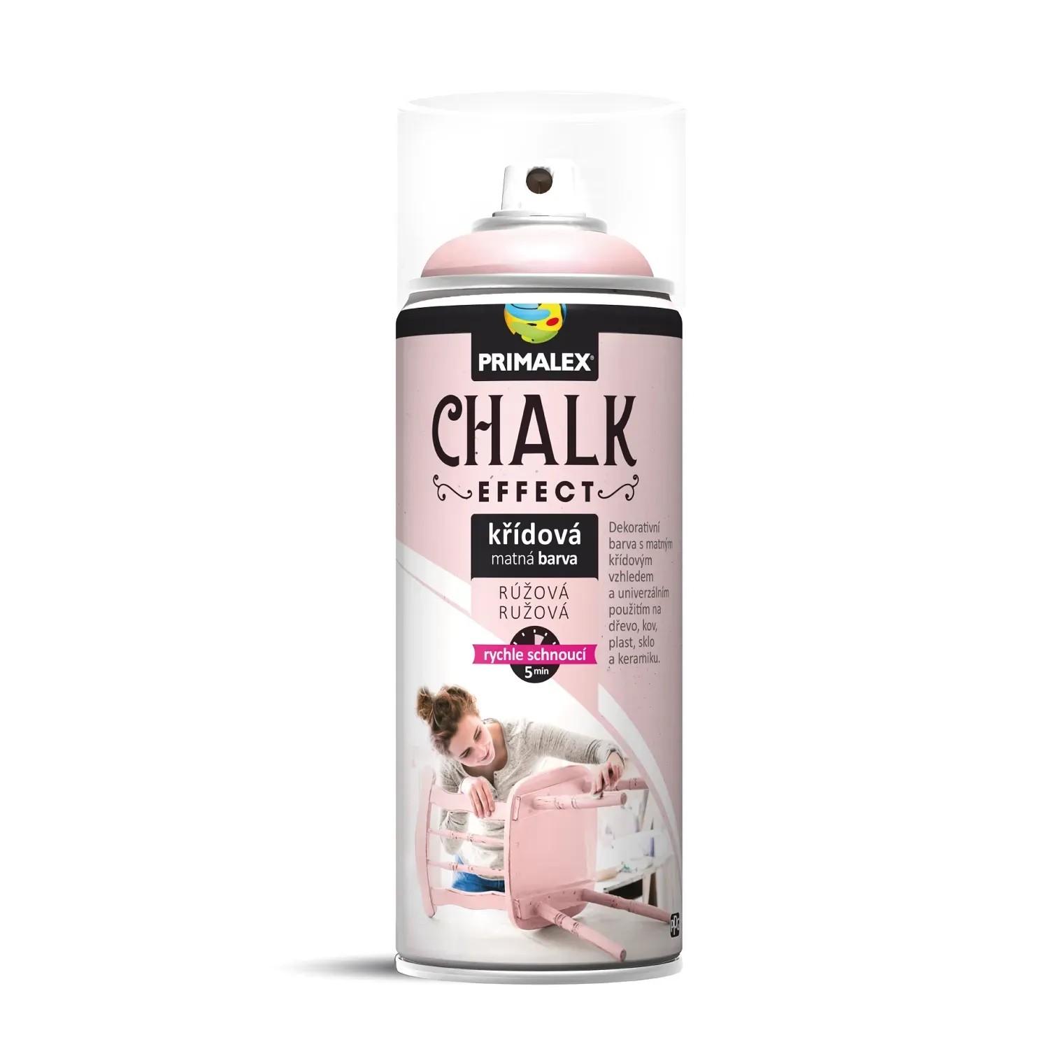 E-shop PRIMALEX Kriedová matná farba v spreji Chalk Effect ružová 400 ml