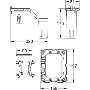 Grohe QuickFix Fresh prestavbová sada pre splachovacie nádrže, držiak a nádobka na vonné tablety.