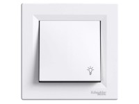 Schneider Electric Ovládač tlačidlový svetlo 1/0 Asfora, biela