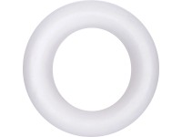 Polystyrénový prstenec s plochou základňou biely 25 cm