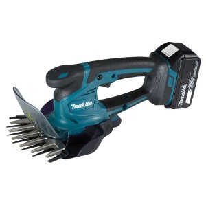 Akumulátorové nožnice na trávu a kríky Makita DUM604ZX (18 V, iba telo) s nožom na trávu.