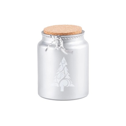 Emocio Vonná sviečka v skle Winter Berry&Ivy Snowman, strieborná, pr. 98 x 135mm