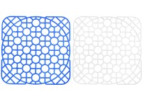 Protišmyková podložka do drezu 30 x 30cm, modrá / biela