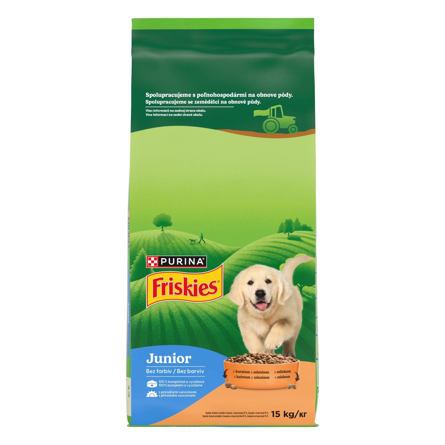E-shop Friskies Junior Granule pre šteňatá kura, mlieko, zelenina 15 kg