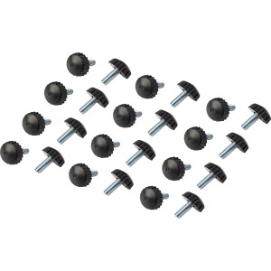 Sada 24 pätiek Ø 20 mm pre lounge set Piegan, plast, čierna, so skrutkou.