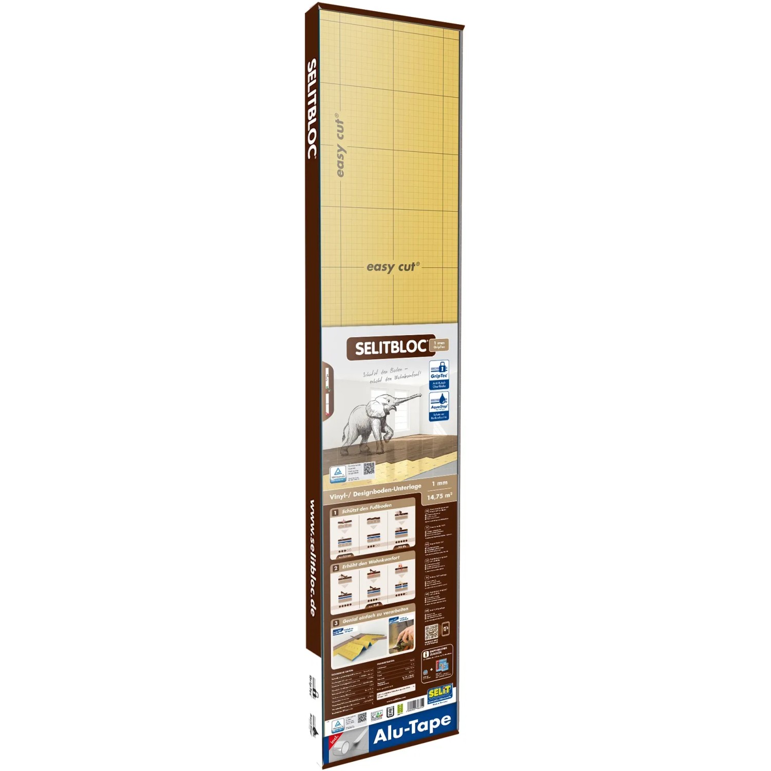 E-shop SELIT Podložka pod vinylovú podlahu SELITBLOC GripTec 1 mm, 1,2 x 12,5 m