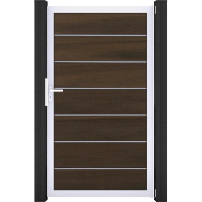 GroJaSolid Grande Premium Bránka koextr. vl. orech/str. sivá EV1, 100 x 180 cm