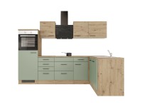 Flex-Well Kuchyňa Cara 280x170cm/typ1-chladn./rúra/var.doska/digst/umývačka/drez