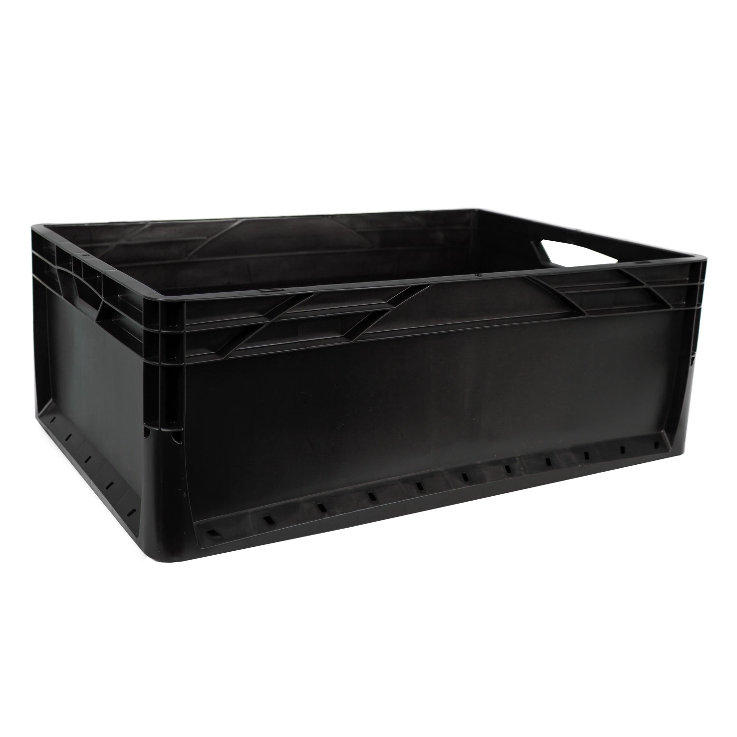 E-shop Surplus Systems Eurobox s plnou stenou, čierny, 42 l, 600 x 400 x 220 mm
