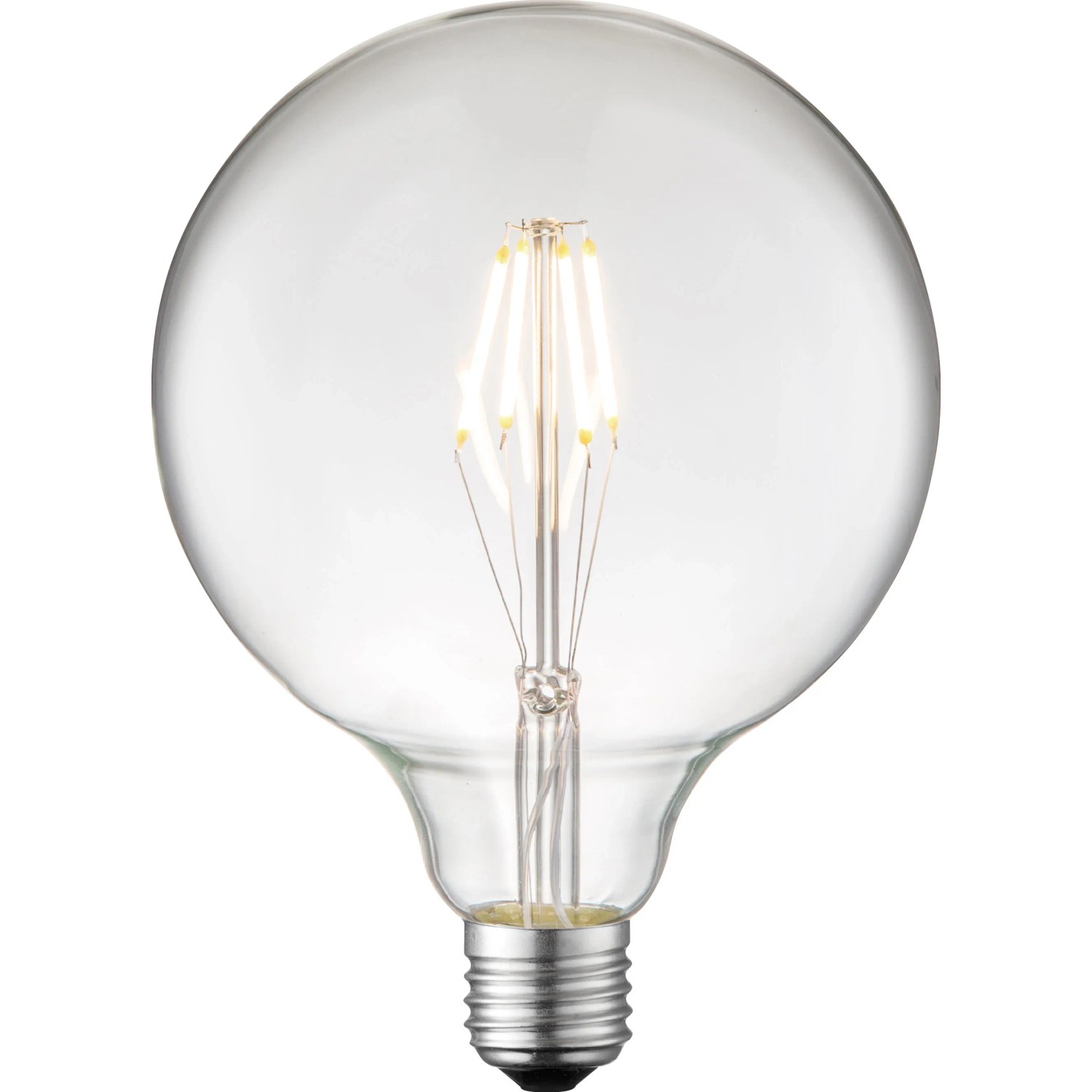 Just Light. Filam. LED žiarovka E27, G125, 420 lm, 2700 K, 4 W, číre sklo