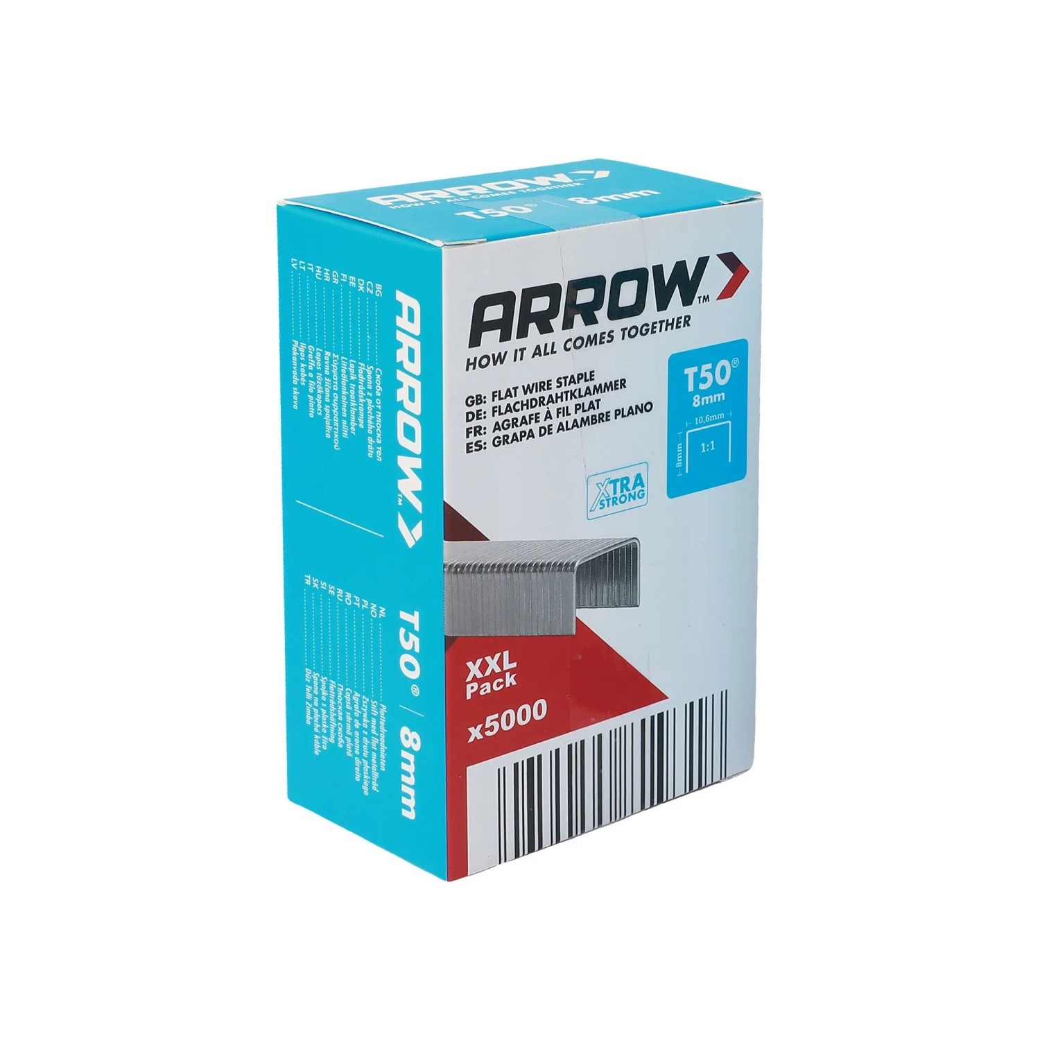 E-shop Arrow Drôtené sponky do sponkovačky T50, dĺžka 8 mm, 5000 ks