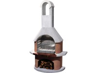 Buschbeck Záhradný grilovací krb Toscana, terakota/biela, 110 x 65 x 203 cm