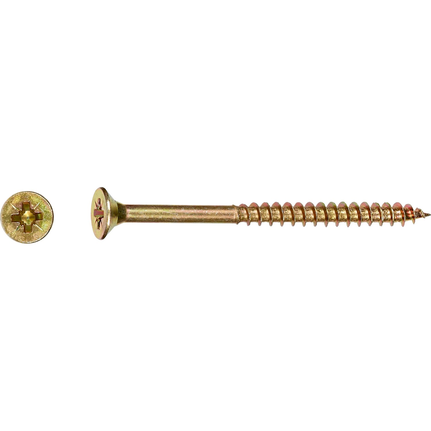 E-shop Uni skrutky so zápustnou hlavou PZ2 čiastočný závit žlto pozink. 4x60 mm, 50 ks