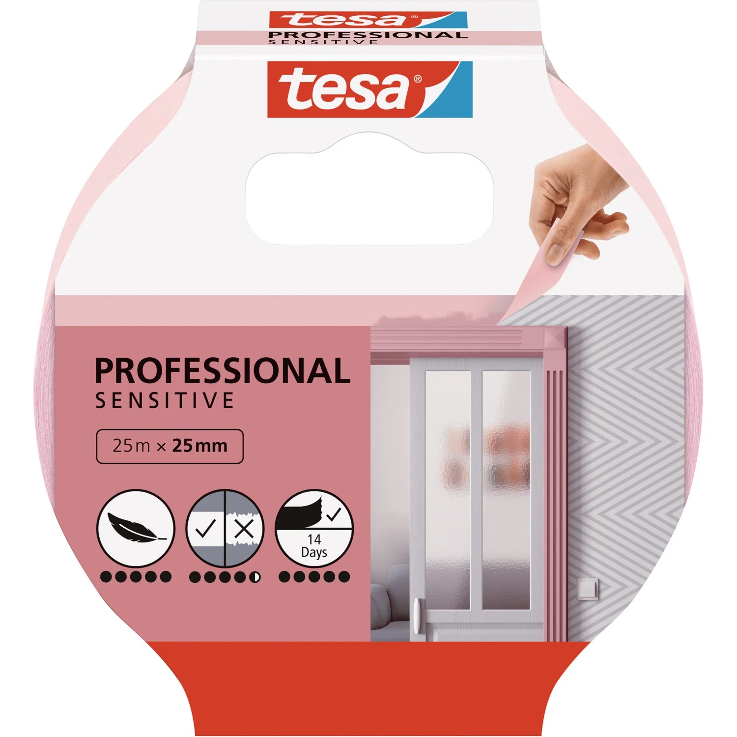 E-shop tesa Maskovacia páska Professional SENSITIVE pre citlivé povrchy, 25 m x 25 mm