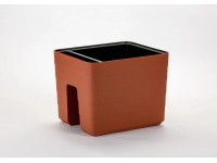 Plastia Samozavlažovací kvetináč na zábradlie Berberis terakota 24 x 30 x 26 cm