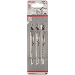 Pílové listy Bosch T 234 X, 3 kusy, pre čisté rezy do dreva s upínaním T.