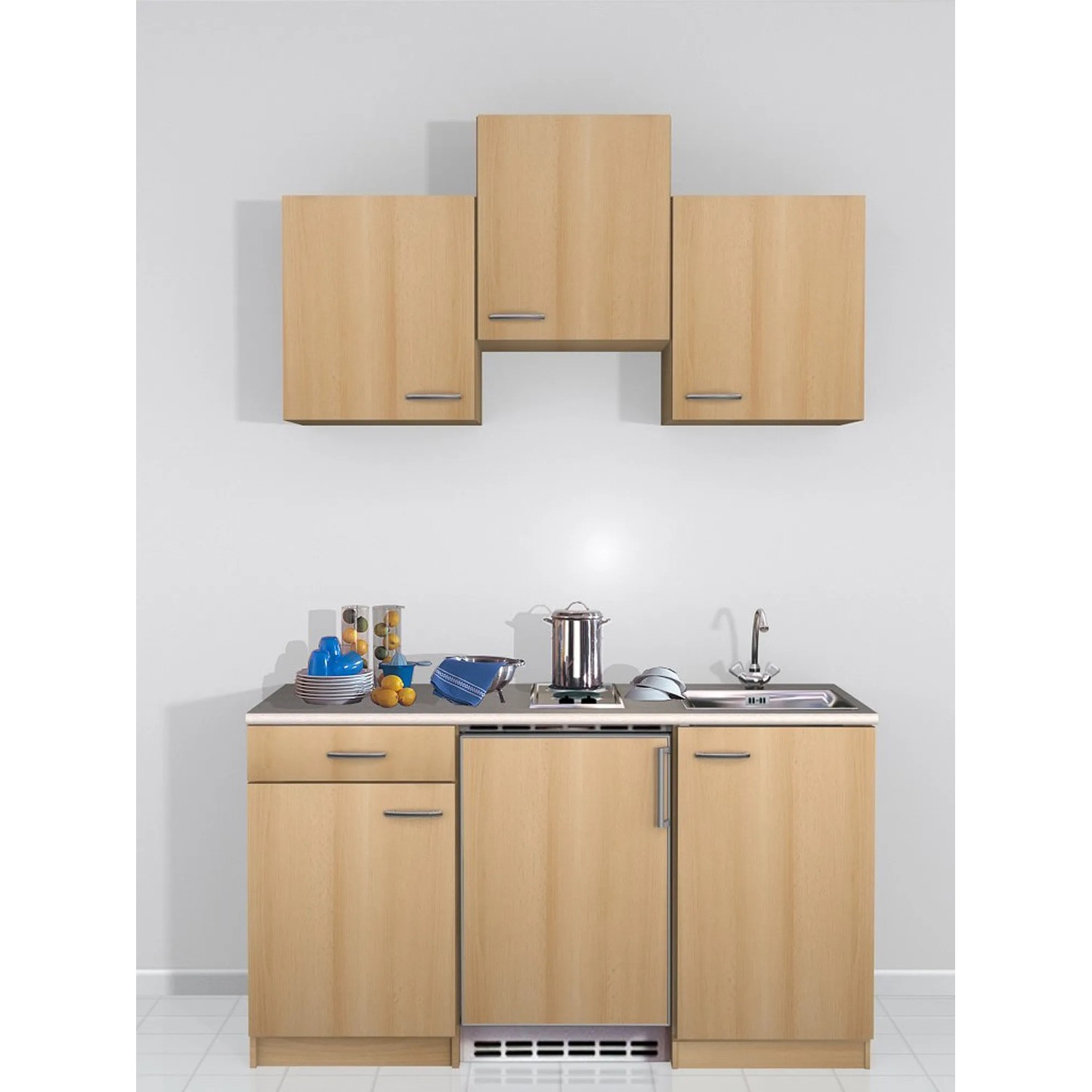 E-shop Flex-Well Kuchyňa Nano 150 cm/typ 1 - chladnička/varná doska