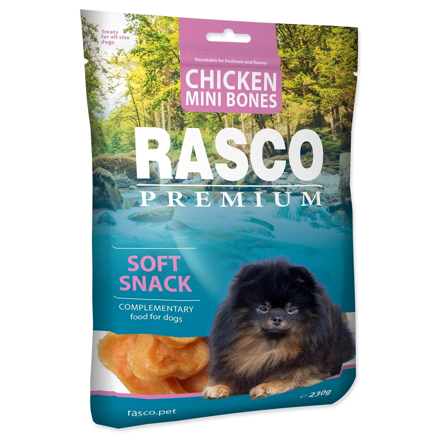 E-shop Rasco Premium Maškrta pre psov Mini kosti z kuracieho mäsa 230 g