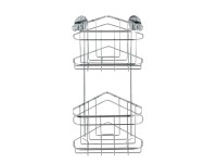 Wenko Rohový regál Turbo-Loc 2 koše lesklá ušľachtilá oceľ