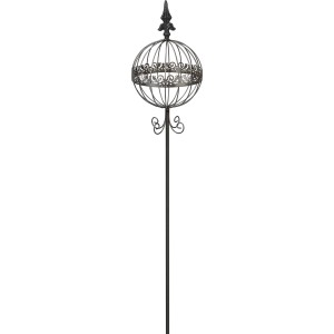 Čierny záhradný zápich Dekokugel, 120 cm, kovový, do záhona alebo kvetináča.