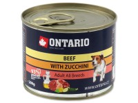 Ontario Konzerva pre psov Adult s hovädzím mäsom a cuketou 200 g
