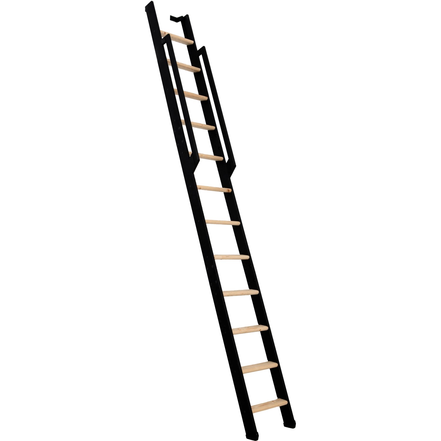 E-shop Minka STAIRS Priame rebríkové schodisko Strong buk/čierna, 12 schodov, 290 cm