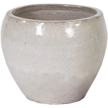 Mega Collections Kvetináč Glazed Belly biela pr. 28 x 25 cm