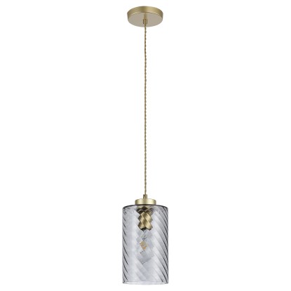 Rabalux Závesné svietidlo Sheila, zlatá/dymové sklo, pr. 15 x 180 cm